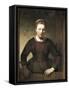 Young Woman at an Open Half-Door-Rembrandt van Rijn-Framed Stretched Canvas