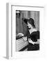 Young Woman at Bank Teller's Window-Philip Gendreau-Framed Photographic Print