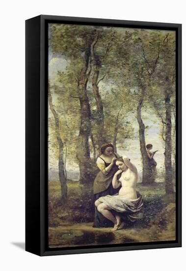 Young Woman at Her Toilet-Jean-Baptiste-Camille Corot-Framed Stretched Canvas