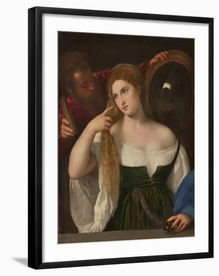 Young Woman at Her Toilette, Ca 1515-Titian (Tiziano Vecelli)-Framed Giclee Print