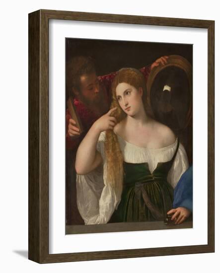 Young Woman at Her Toilette, Ca 1515-Titian (Tiziano Vecelli)-Framed Giclee Print