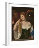 Young Woman at Her Toilette, Ca 1515-Titian (Tiziano Vecelli)-Framed Giclee Print