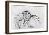 Young Woman at Rest, 1889 (Drypoint)-Berthe Morisot-Framed Giclee Print