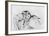 Young Woman at Rest, 1889 (Drypoint)-Berthe Morisot-Framed Giclee Print