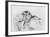 Young Woman at Rest, 1889 (Drypoint)-Berthe Morisot-Framed Giclee Print