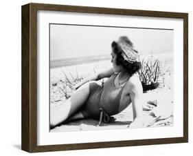 Young Woman at the Beach, Ca. 1938-null-Framed Premium Photographic Print