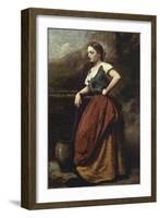 Young Woman at the Well-Jean-Baptiste-Camille Corot-Framed Giclee Print