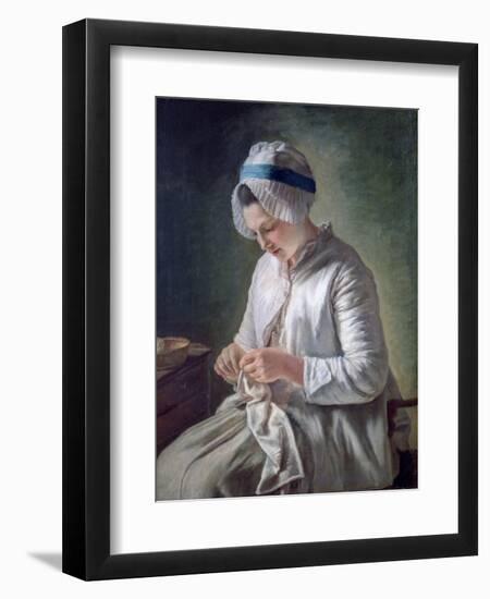 Young Woman at Work, C1725-1778-Francois Duparc-Framed Premium Giclee Print