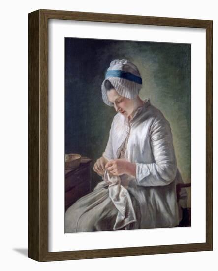 Young Woman at Work, C1725-1778-Francois Duparc-Framed Giclee Print