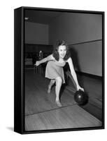 Young Woman Bowling-Philip Gendreau-Framed Stretched Canvas