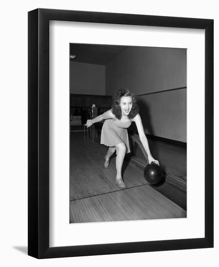 Young Woman Bowling-Philip Gendreau-Framed Photographic Print