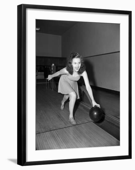 Young Woman Bowling-Philip Gendreau-Framed Photographic Print