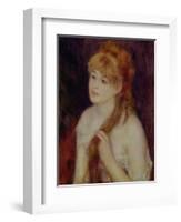 Young Woman Braiding Her Hair, 1876-Pierre-Auguste Renoir-Framed Giclee Print