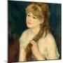 Young Woman Braiding Her Hair. Dated: 1876. Dimensions: overall: 55.5 x 46 cm (21 7/8 x 18 1/8 i...-Auguste Renoir-Mounted Premium Giclee Print