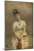 Young Woman by the Sea, 1886 (Oil on Panel)-Alfred Emile Stevens-Mounted Giclee Print