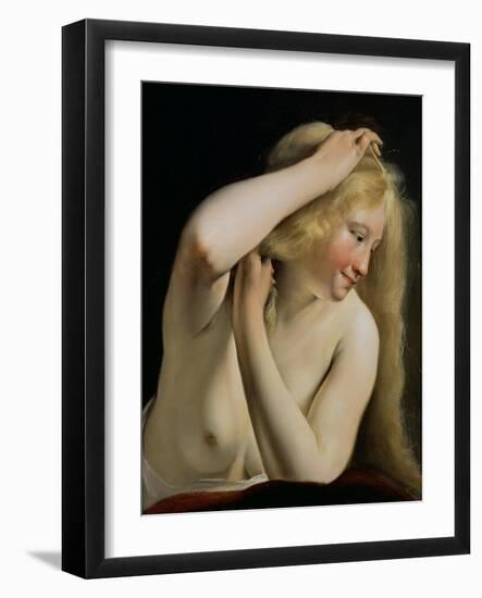 Young Woman Combing Her Hair-Salomon de Bray-Framed Giclee Print