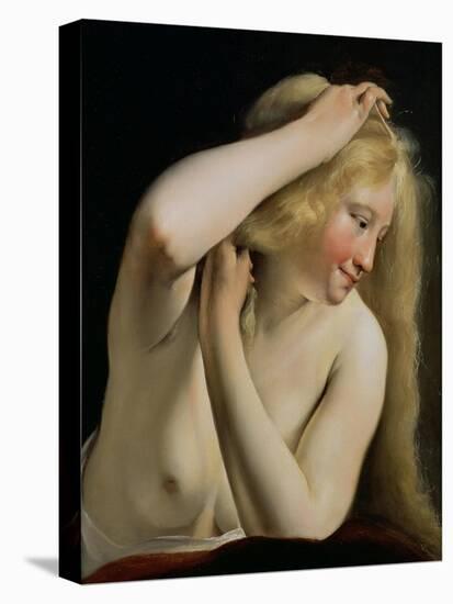 Young Woman Combing Her Hair-Salomon de Bray-Stretched Canvas