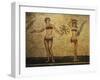 Young Woman Crowning Herself; Another Dancing, Mosaic of Palaestra Games, Roman villa, Casale-null-Framed Giclee Print