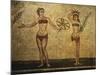 Young Woman Crowning Herself; Another Dancing, Mosaic of Palaestra Games, Roman villa, Casale-null-Mounted Giclee Print