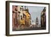 Young Woman Dancing Down Cobbled Street (Recreo)-Ben Pipe-Framed Photographic Print