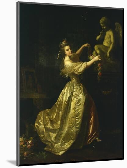 Young Woman Decorating the Statue of Love-Alexander Roslin-Mounted Giclee Print