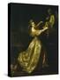 Young Woman Decorating the Statue of Love-Alexander Roslin-Stretched Canvas