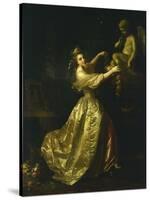 Young Woman Decorating the Statue of Love-Alexander Roslin-Stretched Canvas