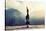 Young Woman Doing Complex Yoga Exercise Headstand with Namaste Asana. Amazing Yoga Landscape in Bea-AnnaTamila-Stretched Canvas