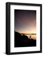 Young Woman Doing Yoga at Lake Tahoe, California-Justin Bailie-Framed Photographic Print