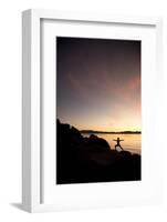 Young Woman Doing Yoga at Lake Tahoe, California-Justin Bailie-Framed Photographic Print