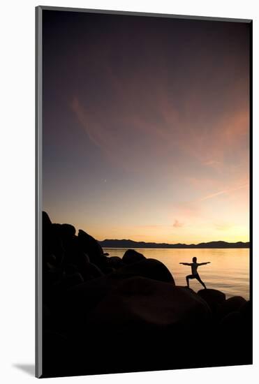 Young Woman Doing Yoga at Lake Tahoe, California-Justin Bailie-Mounted Photographic Print