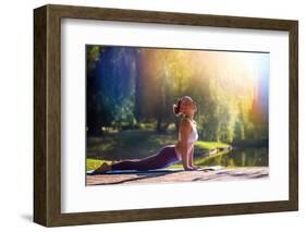 Young Woman Doing Yoga in Morning Park-lkoimages-Framed Photographic Print