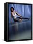 Young Woman Doing Yoga on the Floor-null-Framed Stretched Canvas