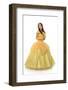 Young Woman Dressed in Princess Costume Holding Rose Isolated over White Background-Gino Santa Maria-Framed Photographic Print