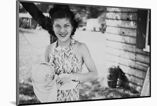 Young Woman Dries a Cooking Pot, Ca. 1939-null-Mounted Photographic Print