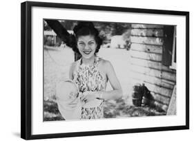 Young Woman Dries a Cooking Pot, Ca. 1939-null-Framed Photographic Print