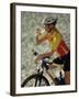 Young Woman Drinking Water While Sitting on a Bicycle-null-Framed Premium Photographic Print