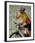 Young Woman Drinking Water While Sitting on a Bicycle-null-Framed Premium Photographic Print