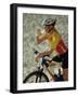 Young Woman Drinking Water While Sitting on a Bicycle-null-Framed Photographic Print