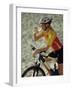 Young Woman Drinking Water While Sitting on a Bicycle-null-Framed Photographic Print