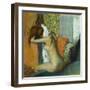 Young Woman Drying Her Neck-Edgar Degas-Framed Giclee Print