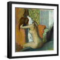 Young Woman Drying Her Neck-Edgar Degas-Framed Giclee Print