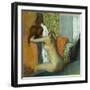 Young Woman Drying Her Neck-Edgar Degas-Framed Giclee Print