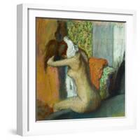 Young Woman Drying Her Neck-Edgar Degas-Framed Giclee Print