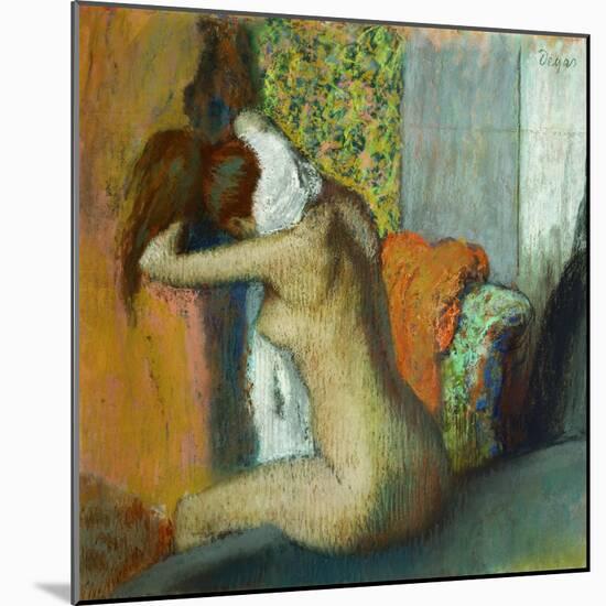 Young Woman Drying Her Neck-Edgar Degas-Mounted Giclee Print