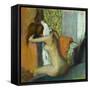 Young Woman Drying Her Neck-Edgar Degas-Framed Stretched Canvas