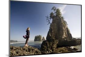 Young Woman Enjoying the Coast-Colin Brynn-Mounted Photographic Print