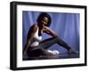 Young Woman Exercising on the Floor-null-Framed Photographic Print