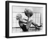 Young Woman Exercising with a Big Ball-null-Framed Photo