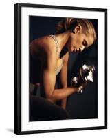 Young Woman Exercising with Dumbbells-null-Framed Photographic Print
